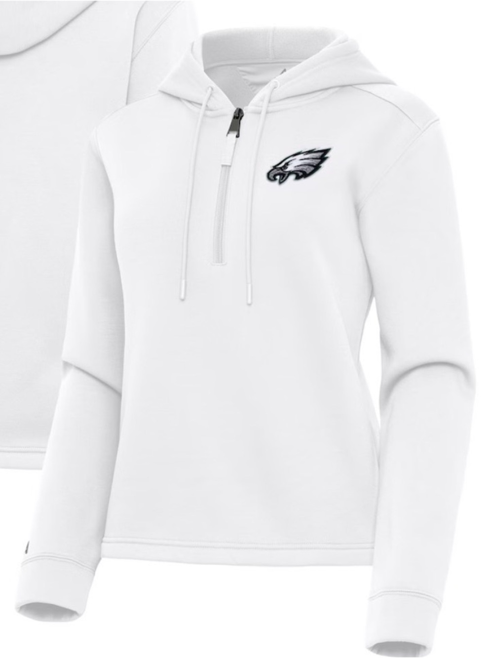 Antigua Philadelphia Eagles 1/2 Zip Front Pocket Hoodie NWT - Picture 3 of 3